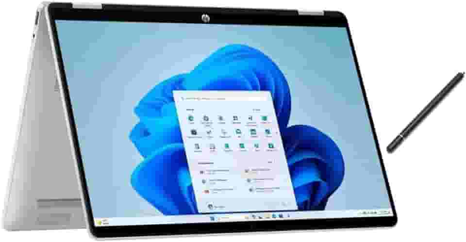 HP OmniBook 5 Flip 2 em 1 35.6 cm Full HD + Touch-Screen Laptop | Intel Core 5 120U | Intel Graphics | Copilot | Webcam | Prata | 8 GB RAM DDR5 | SSD de 512 GB | Windows 11 Home | Pacote com caneta