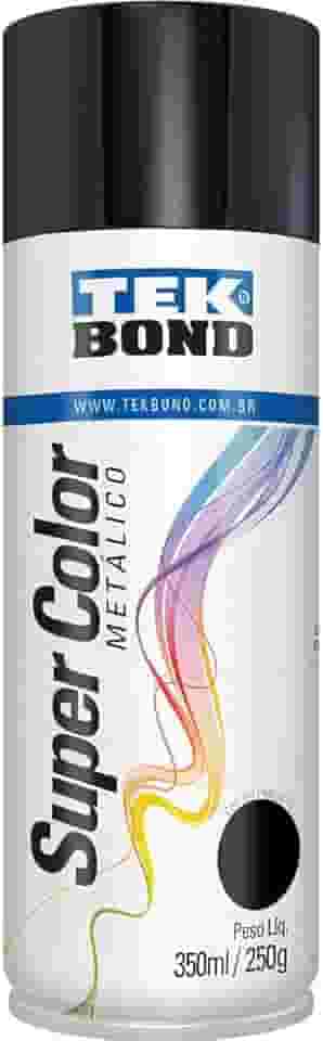 Tinta Spray Metalico Preto 350Ml/250G - 01 Unidade, Tekbond, 23321006900, Preto, Pacote De 312