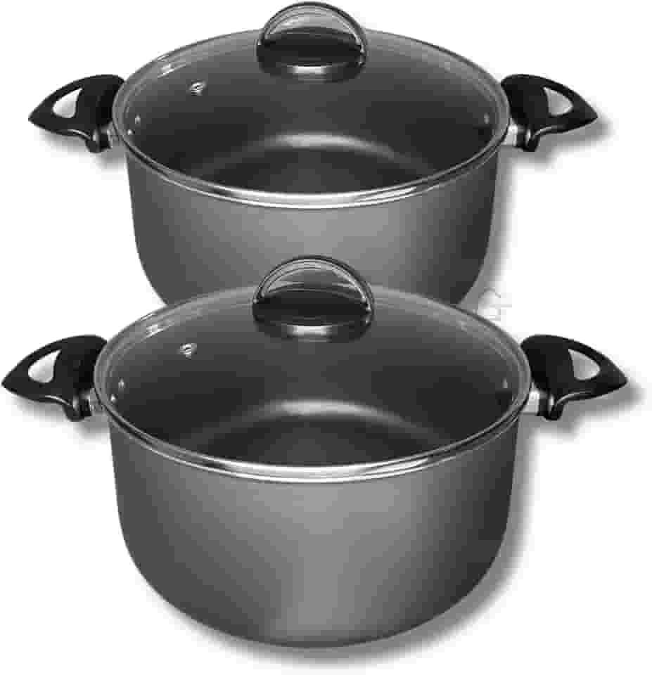 Kit Jogo Panela Plus 2 peças Tamanho Grande 22 e 24 cm Antiaderente + Tampa de Vidro,fervedor ceramica(Grafite)