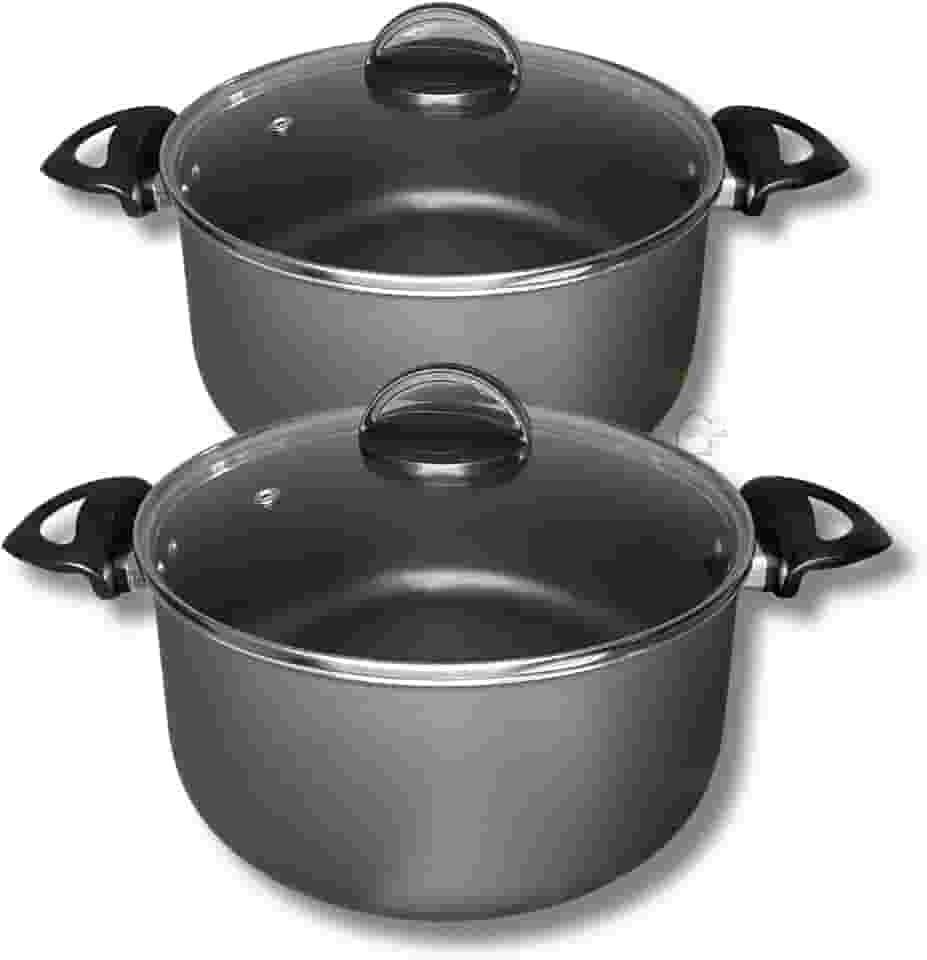 Kit Jogo Panela Plus 2 peças Tamanho Grande 22 e 24 cm Antiaderente + Tampa de Vidro,fervedor ceramica(Grafite)