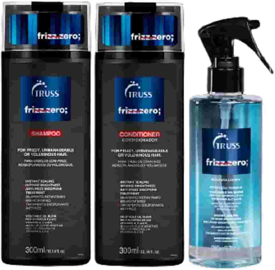 Kit Truss Frizz Zero | Shampoo, Condicionador e Máscara Líquida para Controle de Frizz e Brilho
