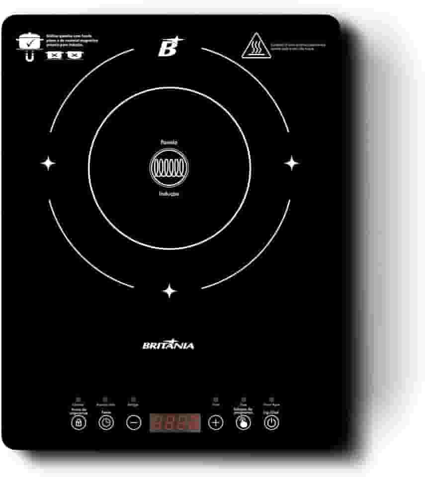 Cooktop De Indução Britânia Portátil Painel Touch Bcte10a Preto 127v