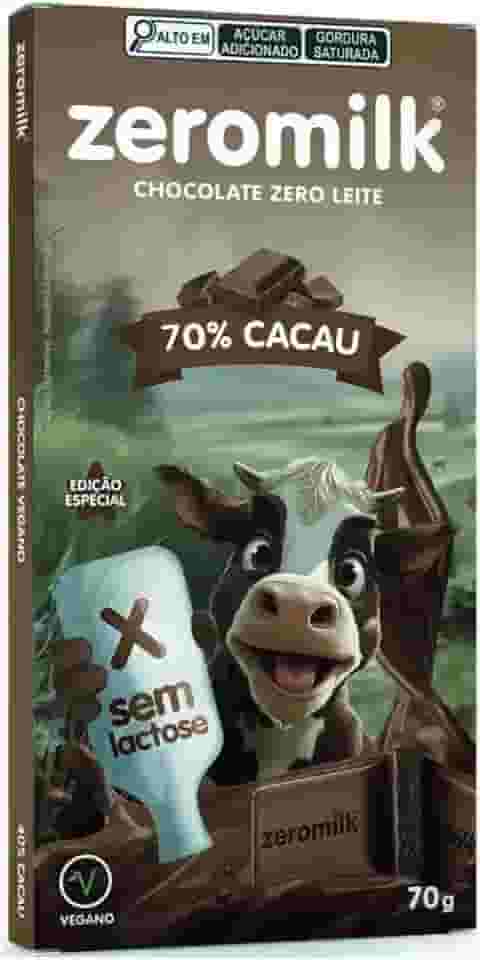 Chocolate Vegano 70% Cacau 70g - Zeromilk