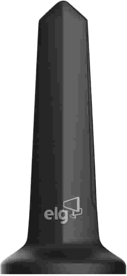 ELG, HDTV3000, Antena Digital Interna Shark, Compatível com Sinal Analógico e Digital 4K HDR, Cabo de 3m, Ganho de 5dB, Alcance 30Km, Preto