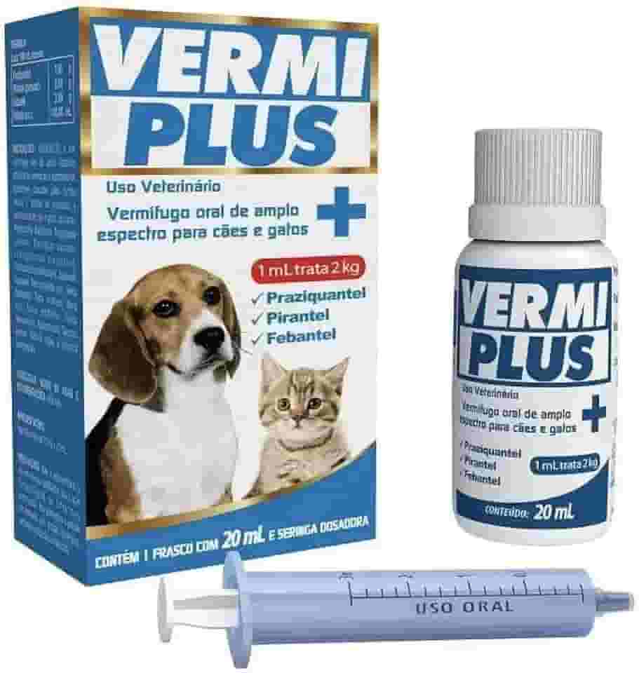 Vermifugo para intestino Cães e Gatos 01-40kg 20ml
