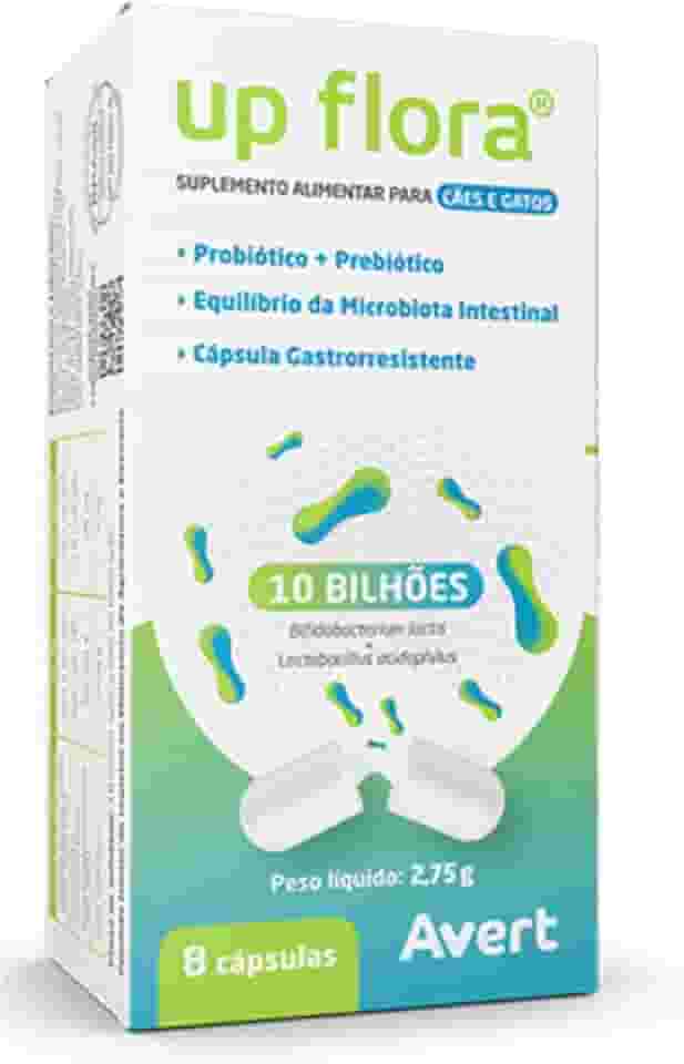 Up Flora Probiótico Suplemento Cães E Gatos 8 Capsulas Avert