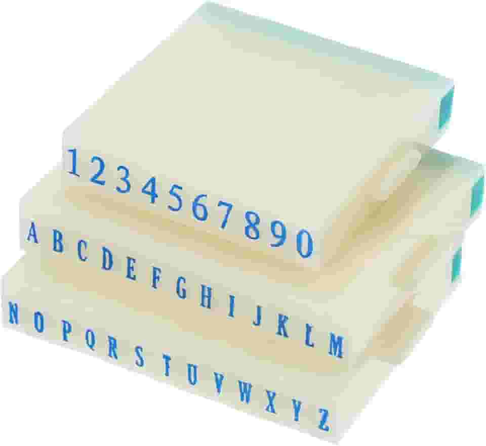Carimbo numérico removível, plástico de 4 mm, 9 + 26 dígitos, fonte tamanho 6, numerais, 0-9, alfabeto A-Z, conjunto de combinação para cartão de etiqueta, scrapbook, artesanato, ensino
