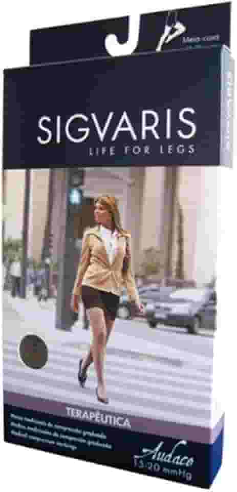 Meia Sigvaris Audace 3/4 Suave Compressão Ponteira Aberta (15-20 mmhg) 120A