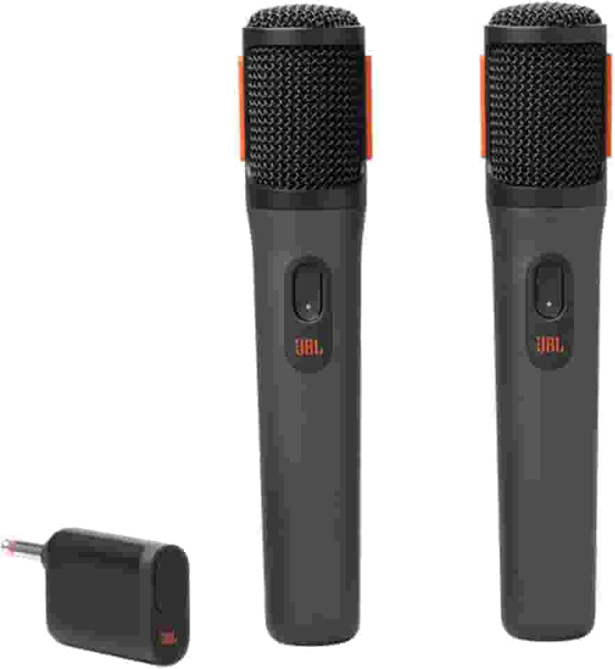 JBL, Microfone Sem Fio, PartyBox Wireless Mic, Par com Receptor - Preto