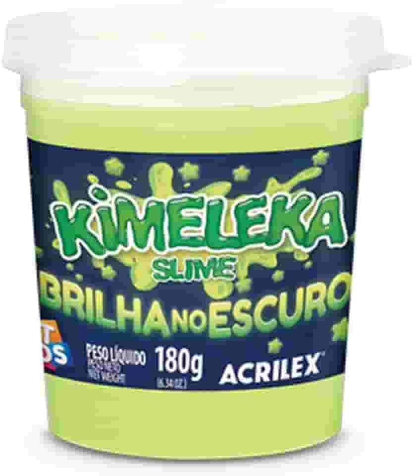 Slime Kimeleca Glow The Dark Brilha - Display Com 6 Acrilex Multicor