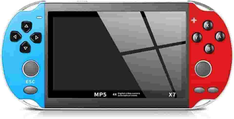 Vídeo Game Portátil X7 Tela de 5.1'' Polegadas MP5 LD - Retrô Console Multijogos Clássicos 8GB de Memória USB e Saída de Video Interface para TV/AV