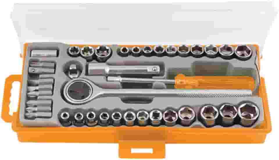 JOGO DE BITS E SOQUETES COM CHAVE CATRACA 40 PEÇAS SPARTA