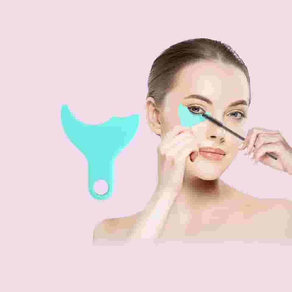 Protetor de rímel, ferramenta aplicadora de maquiagem de cílios, almofadas auxiliares de delineador, protetores de sombra reutilizáveis de silicone para maquiagem dos olhos