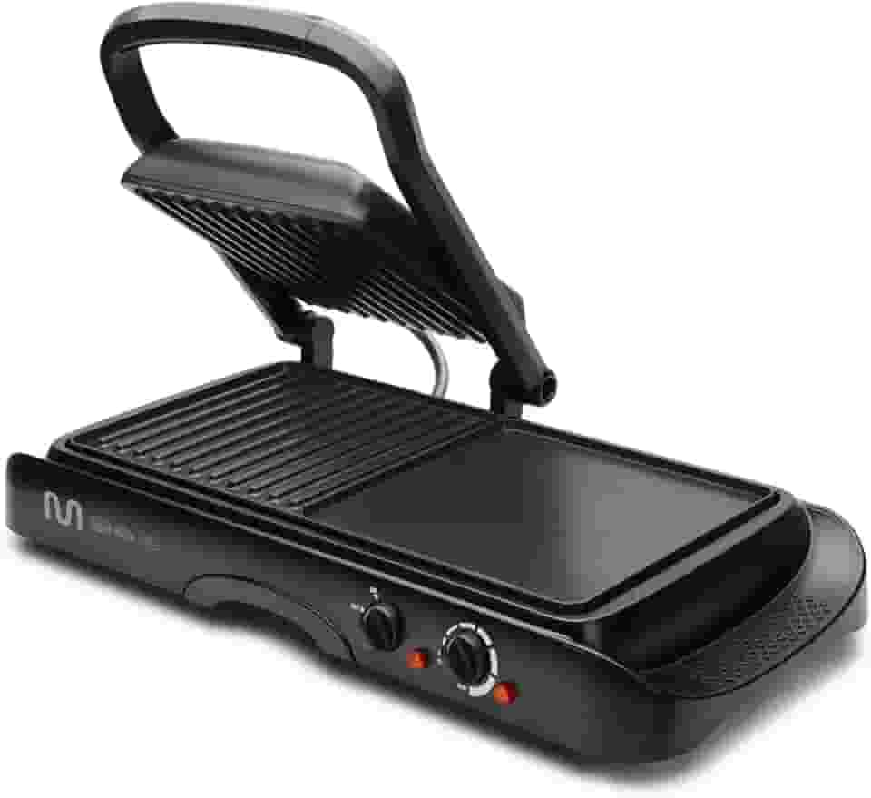 Grill 2 em 1 Chapa Lisa e Ondulada Antiaderente com Controle de Temperatura 127V 1500W Multi - GO120