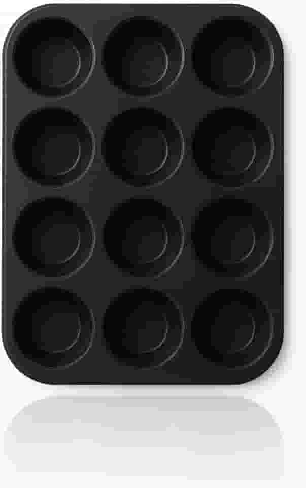 Forma de Silicone para Cupcake, 12 Cavidades (PRETO)