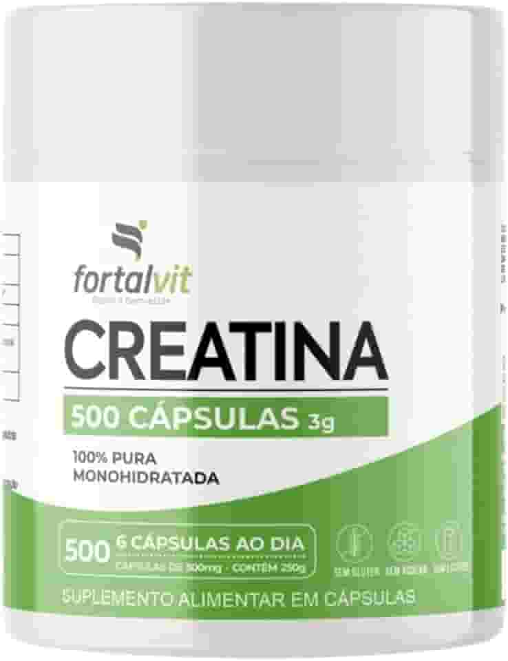 Creatina 500 Cápsulas,100% Pura - Creatine Monohydrate 250g, Fortalvit