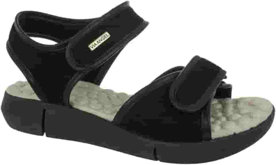 Sandália Papete Feminina Ortopédica Anatômica Massageadora Leve Macia Utra Conforto Via Angel 56.04