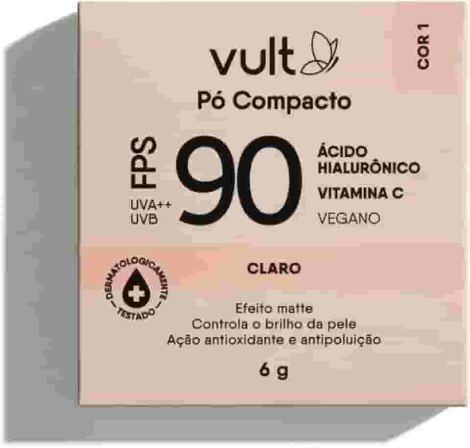 PO COMPACTO FPS90 EFEITO MATTE COR01 CLARO COM ACIDO HIALURONICO VITAMINA C VULT
