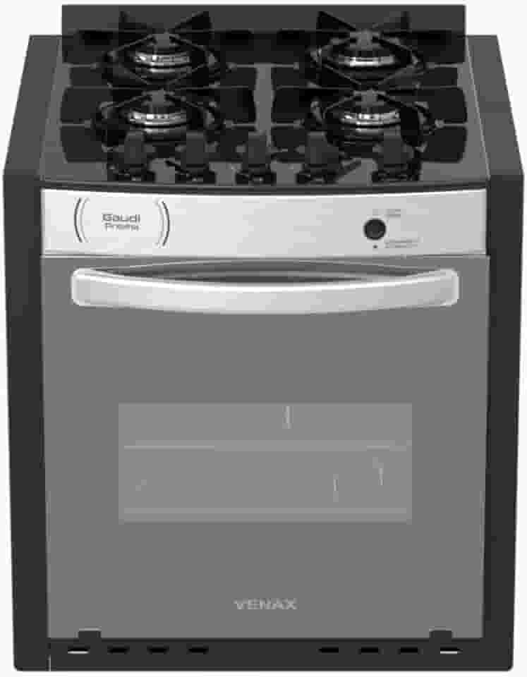 Fogao A Gas De Embutir Gaudi Prisma Vitreo El 4q Inox Gas Glp