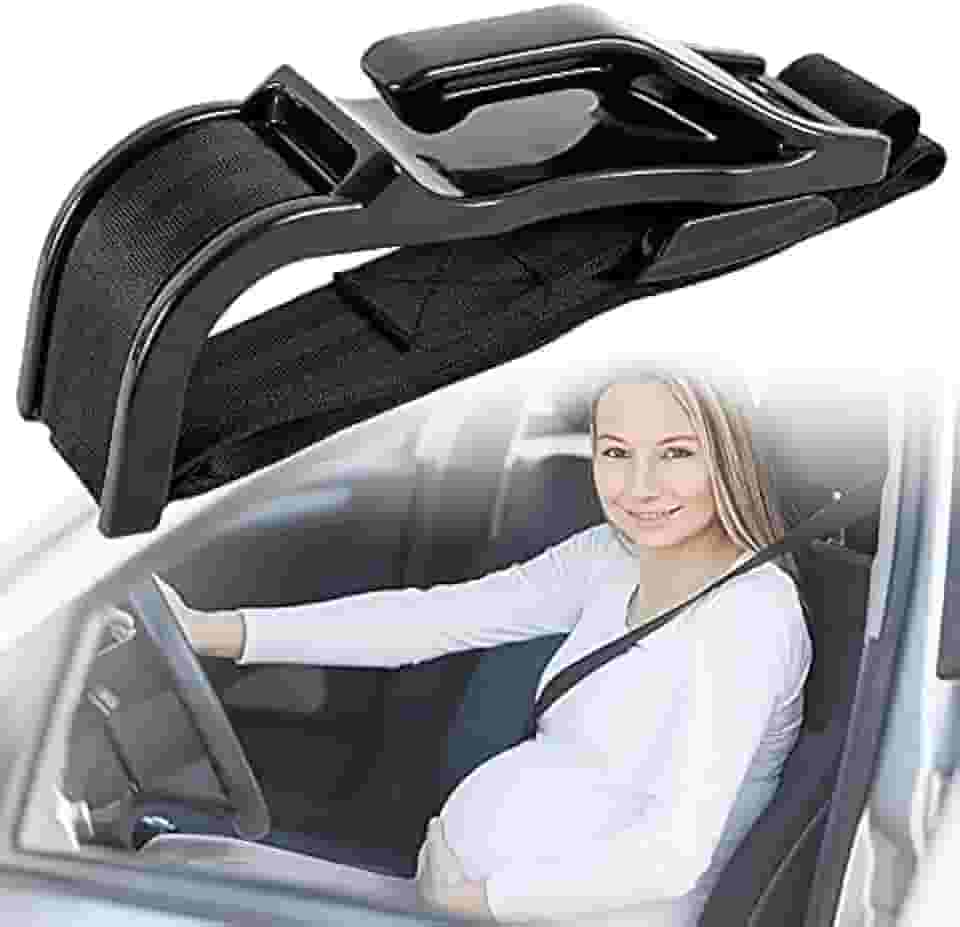 Ajustador de cinto de segurança de carro para gravidez, conforto e segurança para mães grávidas, proteção da barriga, bebê não nascido, mulher grávida, gancho para cinto de segurança (preto)