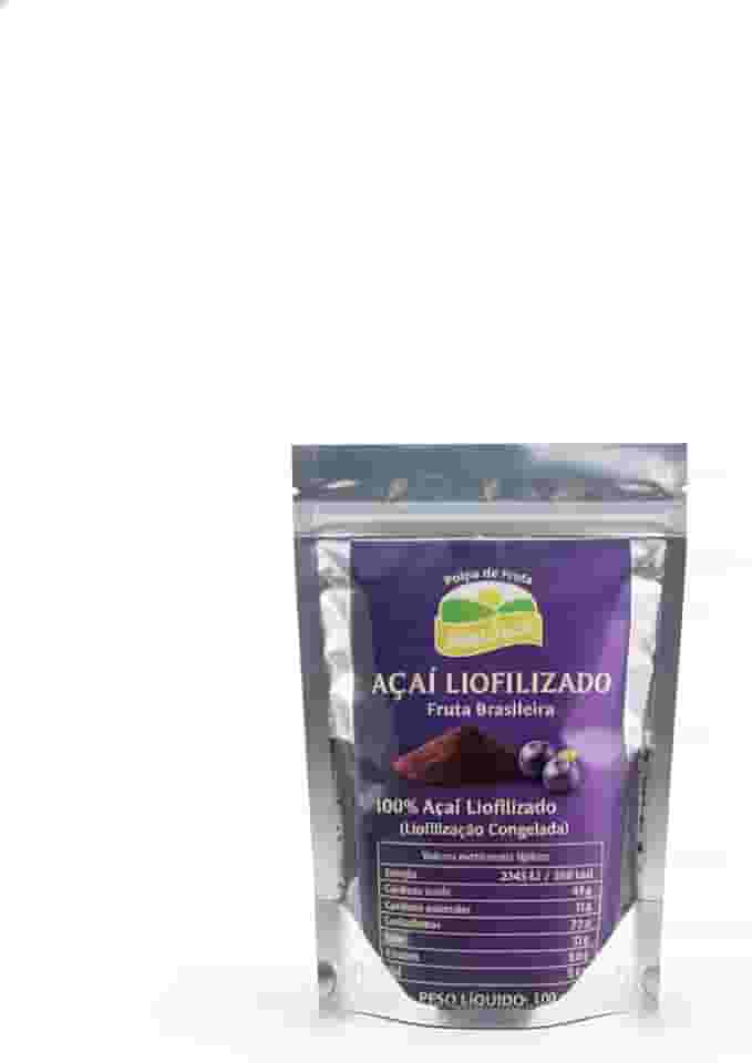 Açaí em Pó 100g, Polpa de Fruta Brasileira, 100% Natural, para Smoothies e Iogurte - liofilizado