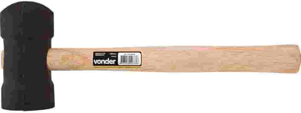 Vonder, Martelo De Borracha 60 Mm, Cabo Em Madeira, Preto.