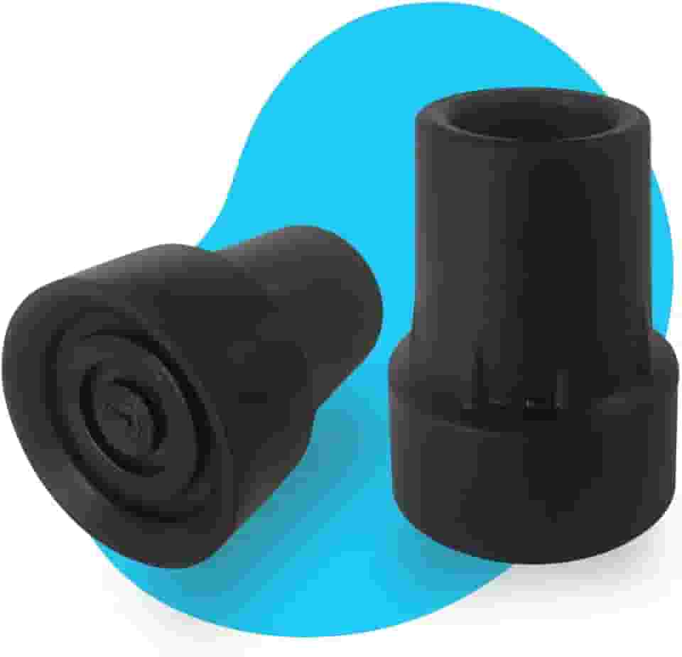 Kit Com 2 Ponteiras De Reposição 19mm Preto Para Muleta, Andador, Resistente e Durável, Safe Medic