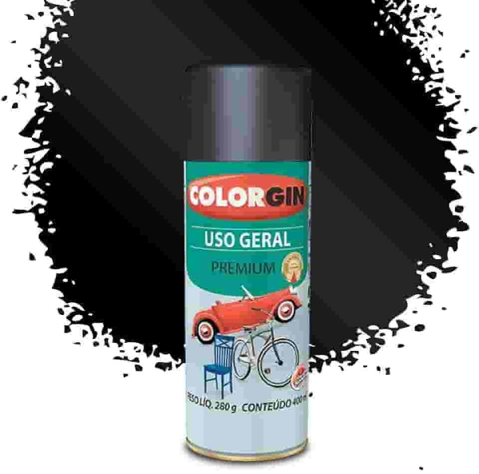 Colorgin Automotivo Spray 350 ml Preto Semi-Brilho