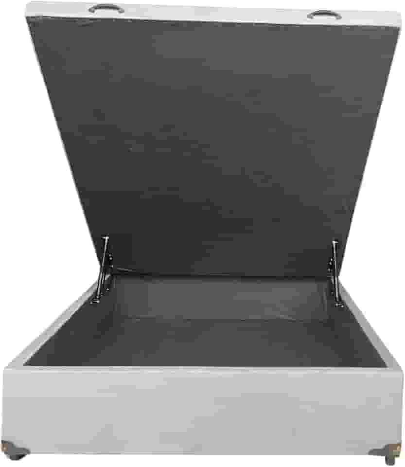 Cama Box Baú Casal Suede Cinza Com Pistão A Gás - Estrutura Reforçada - Imperium do Sono