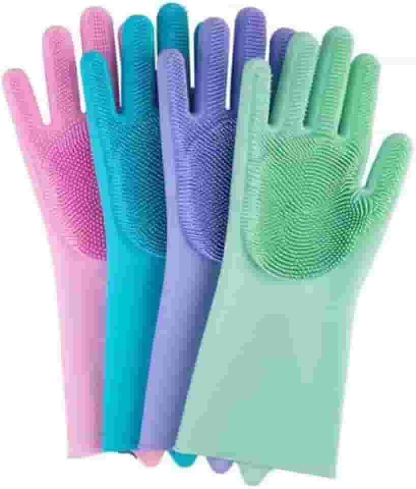Luva de limpeza em Silicone Multiuso - Louças, Pets, Carro (Sortida)
