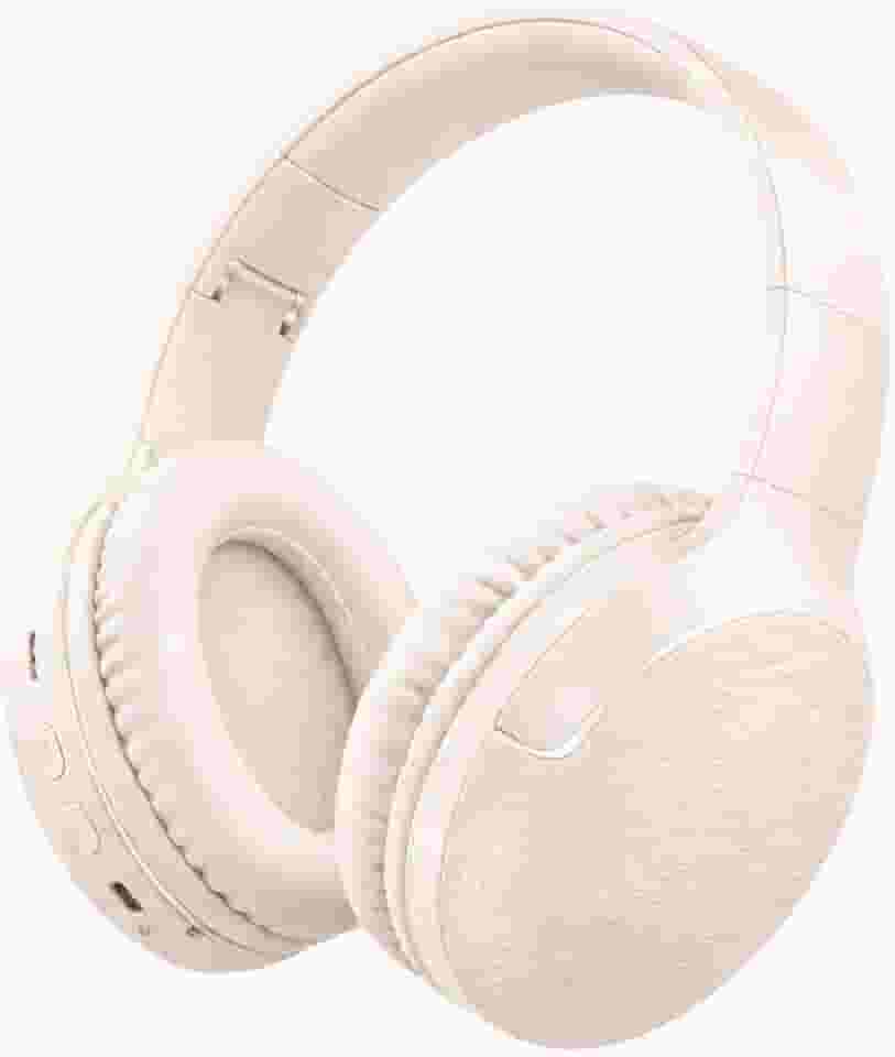 Fone de Ouvido Bluetooth 5.3 Headphone On-ear Sem Fio Fone Para Academia e Corridas, com Cancelamento de Ruído Dobrável com microfone Integrado PREMIUM (Bege)