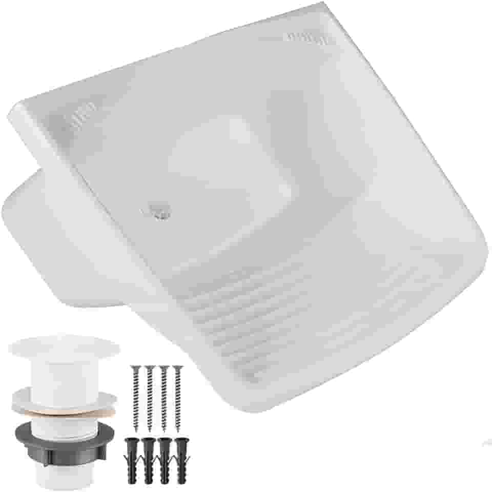 Tanque Plástico Lavar Roupas C/Sifão E Valvula Lavanderia 24l Cor Branco