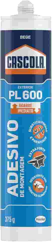 Monta & Fixa PL 600 Exterior Cascola, Adesivo de Montagem Aderência Pesada, Cola de Madeira Multifuncional, Cola Permanente Versatilidade, 1x375g