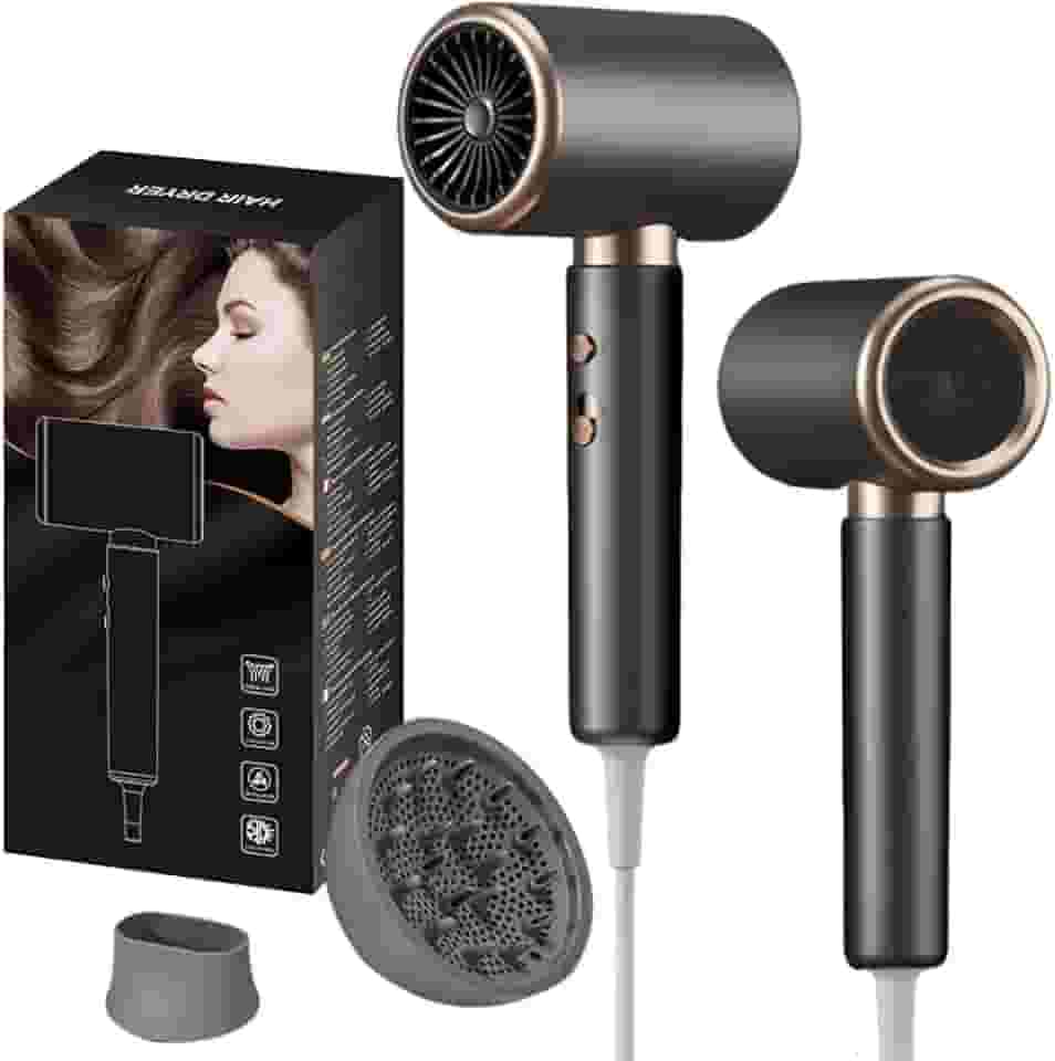 Secador de Cabelo Profissional 220V 2000W Turbo Ionic Silenciosoc com Difusor Pequeno Portátil para Viagens (220V+Difusor)