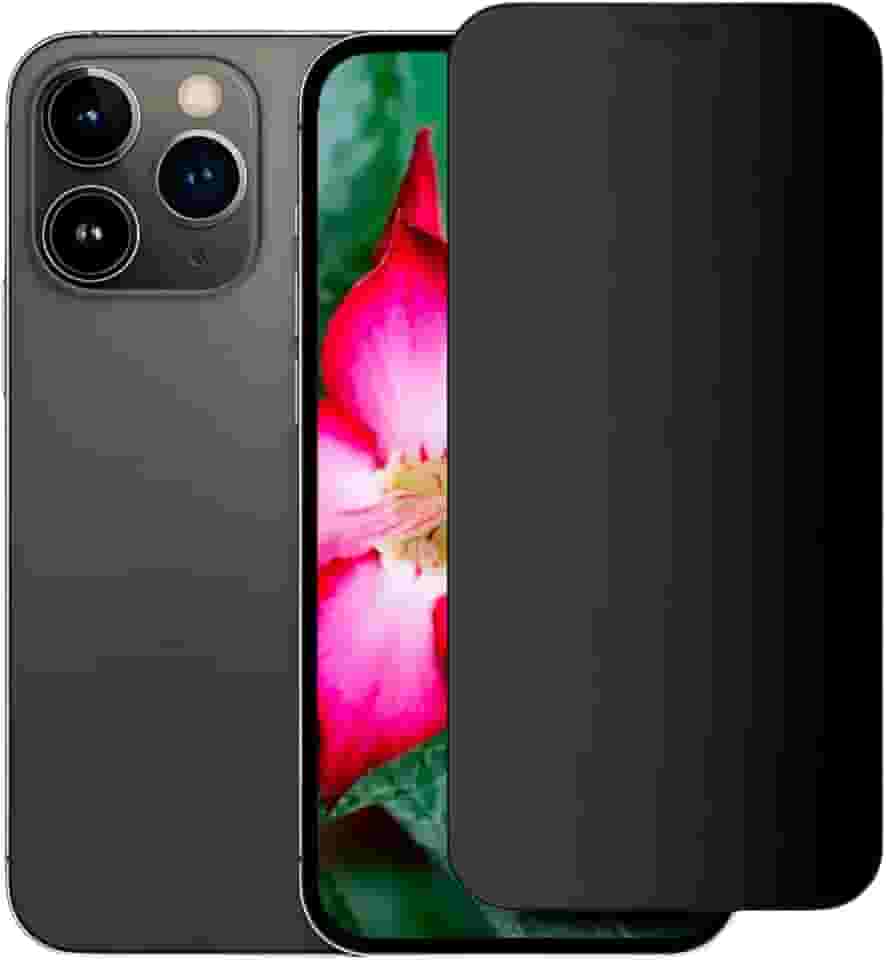 Película de Privacidade em Vidro Cerâmico Fosco 3D compatível com iPhone, Proteção Anti-Espião, Resistência 9H, Anti-impressão Digital, para Modelos 12 a 17 ProMax (iPhone 14)