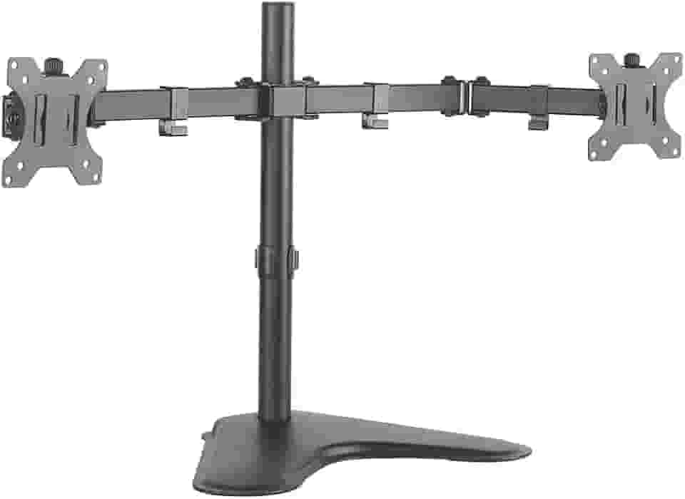 ELG, T1224N, Suporte Ergonômico Articulado de Mesa para 2 Monitores de 17'' a 32'' com Peso Máximo de 8kg em Cada Braço, Produto Ergonômico, Preto