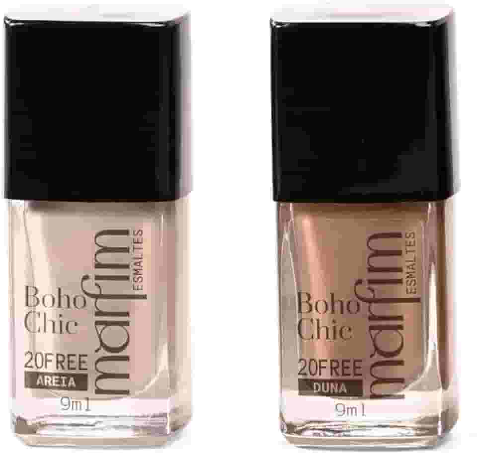 Kit 2 Esmaltes Marfim | Pincel Anatômico, Hipoalergênico, Longa Duração, Secagem Rápida (Areia + Duna)