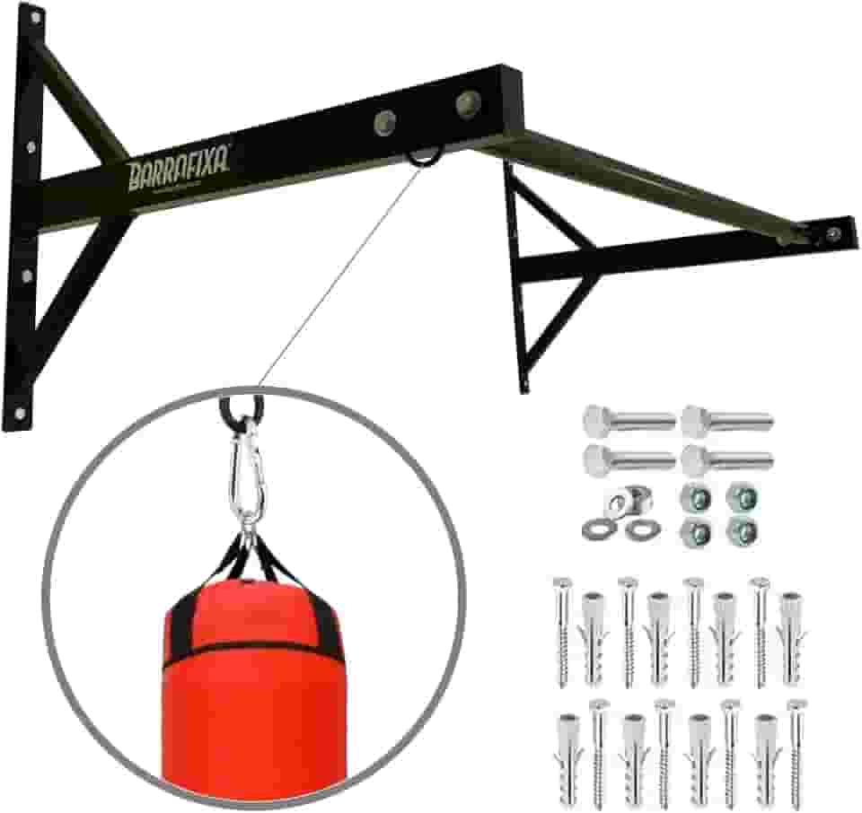 Barra Fixa E Suporte De Saco Para Parede Academia Musculação