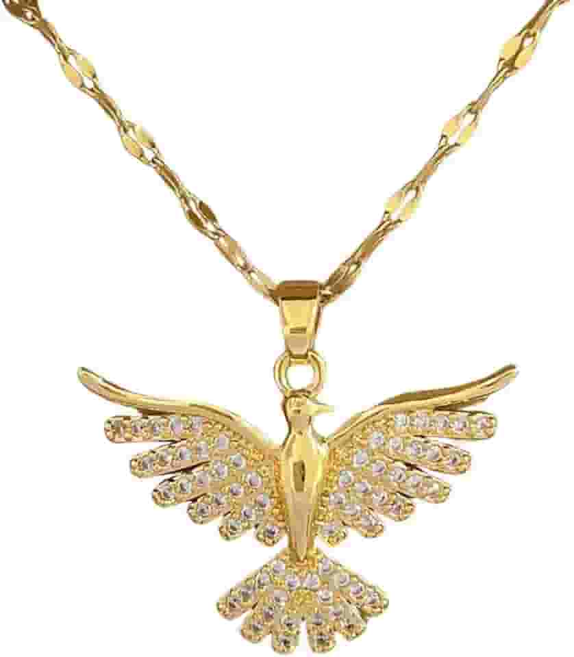 Colar Feminino 'Exuberant Majesty' em Aço Inoxidável com Zircônias – Semijoia de Luxo – Inspiração Mitológica e Elegância Atemporal – Unissex – Acompanha Bolsa de Veludo