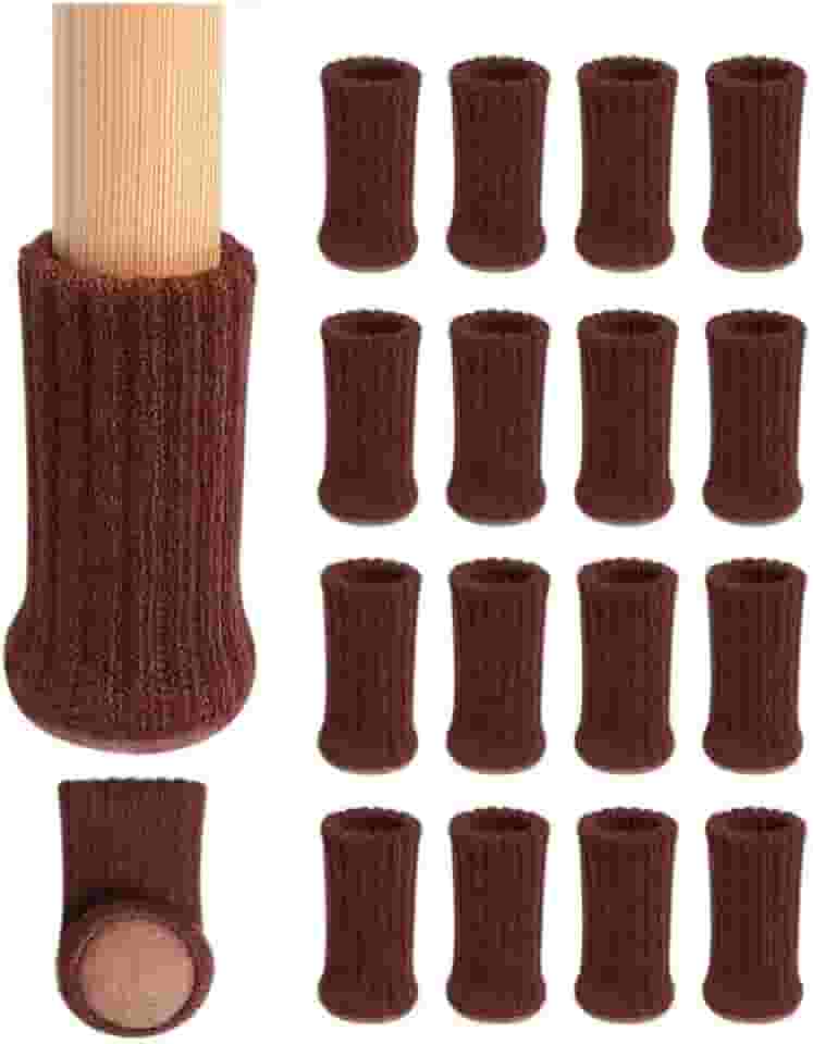 16 PCS Meias para Pernas de Cadeira Protetores Piso Móveis Tricô Alta Resiliência com Almofadas Feltro Conjunto Capa -Deslizante Mesa Escrivaninha Arm