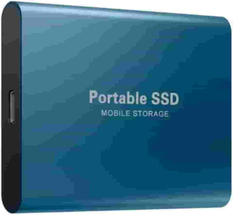 4 TB - Disco de Memória Flash SSD Portátil para Laptop, Desktop, Celular, TV e outros. Tipo-C USB 3.1, SSD Externo M.2 de Alta Velocidade, Disponível em Capacidades 500 GB a 256 TB (Azul, 4, TB)