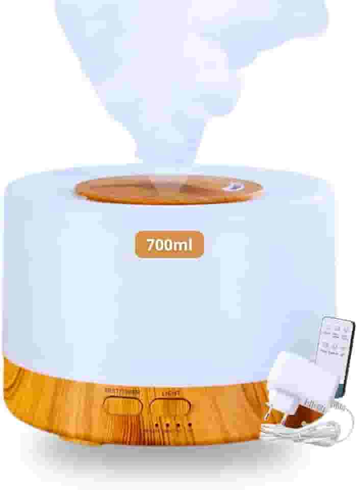 Umidificador Difusor Aromatizador Purificador De Ar 700ml Ultrassônico Com Controle E Luz De Led 7 Cores Bivolt – Premium