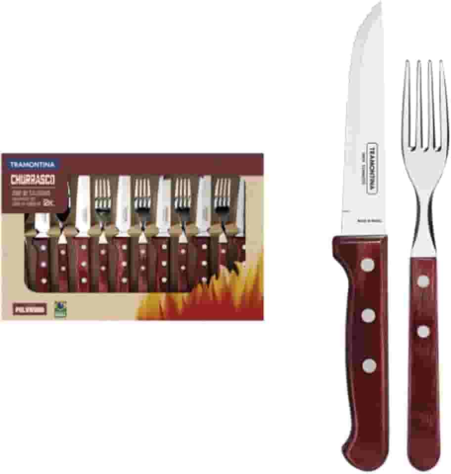 Tramontina Jogo 12 Peças Churrasco Inox Polywood Vermelho