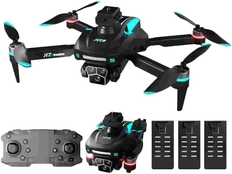 Drone H28 câmera 4K de alta definição, motor sem escova e 3 baterias