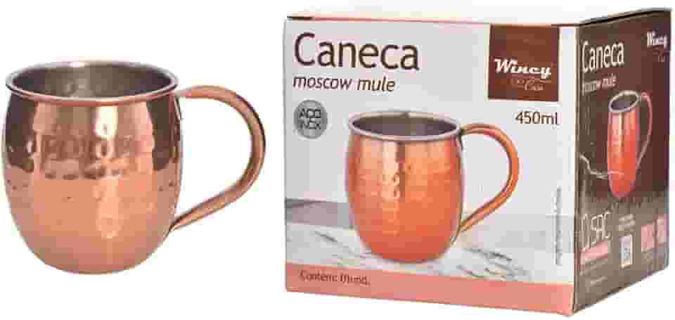 Caneca Moscow Mule Em Cobre Inox 450ml Com Alça Ergonômica - Wincy - IXB14037