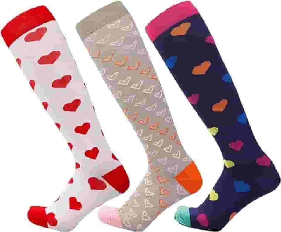 Meias de compressão para homens e mulheres 20-30 mmHg melhor para Médicos, Enfermagem, Academia, Treino, Corrida, Varizes, Viagens