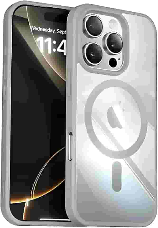 Capinha Case Capa Transparente Basic Anti Impacto Bordas Elevadas Magnética Premium Luxo Para iPhone (Cinza, iPhone 12 Pro Max / 13 Pro Max)