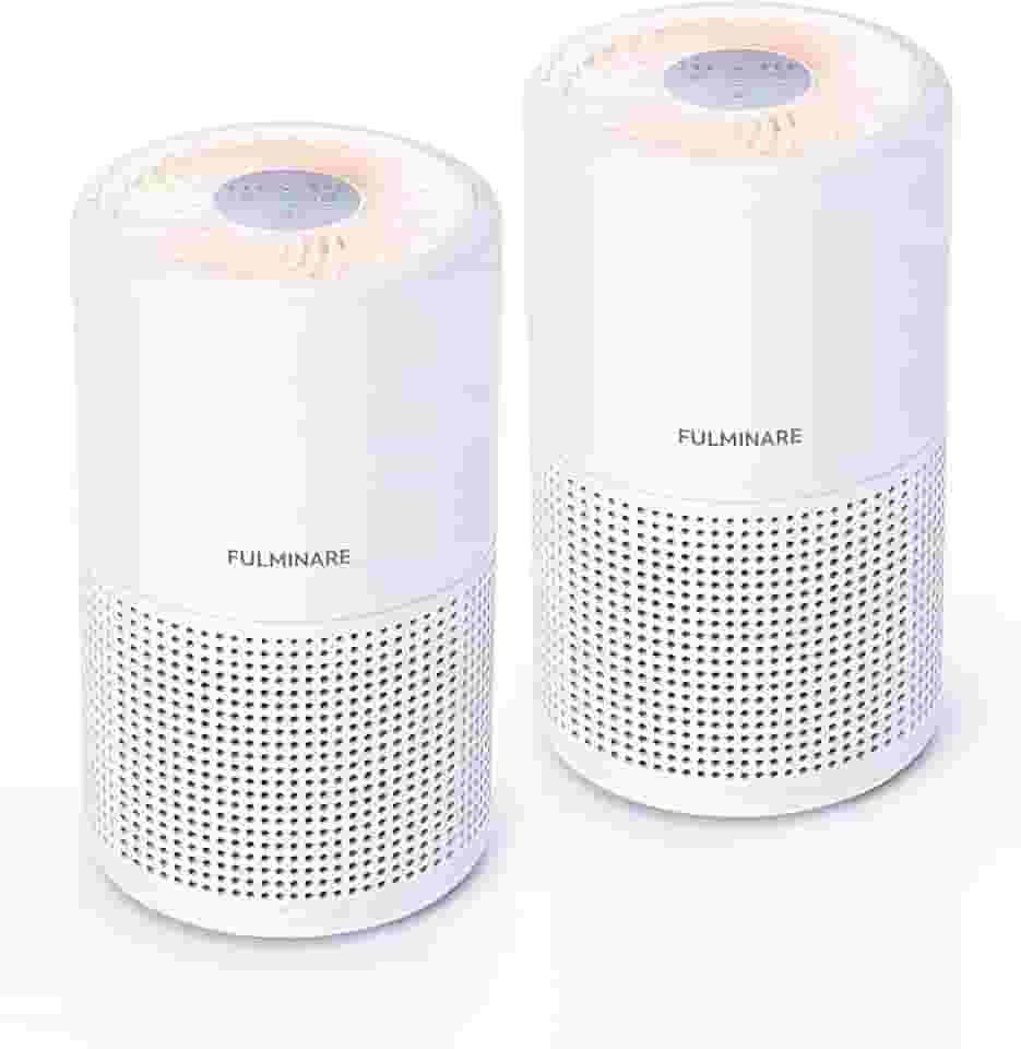 Purificador de ar HEPA, filtro de ar, purificador de ar silencioso com luz noturna, pequeno purificador de ar portátil para casa, escritório, sala de estar (2)