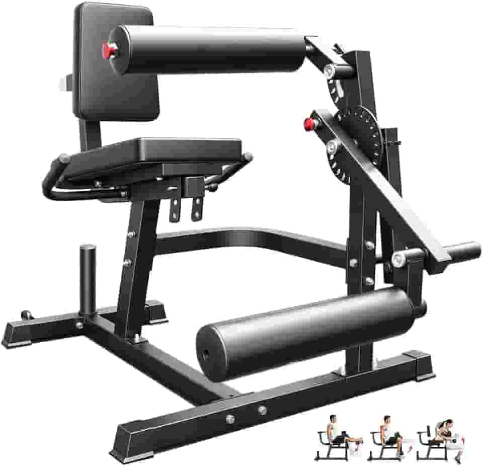 Preto, Mesa Flexora, Cadeira Extensora, Equipado com um Seletor Circular de 24 Bits, Inclui Componentes para Armazenar Anilhas de Barra, Multifuncional e Ajustável, 110*97*100 cm