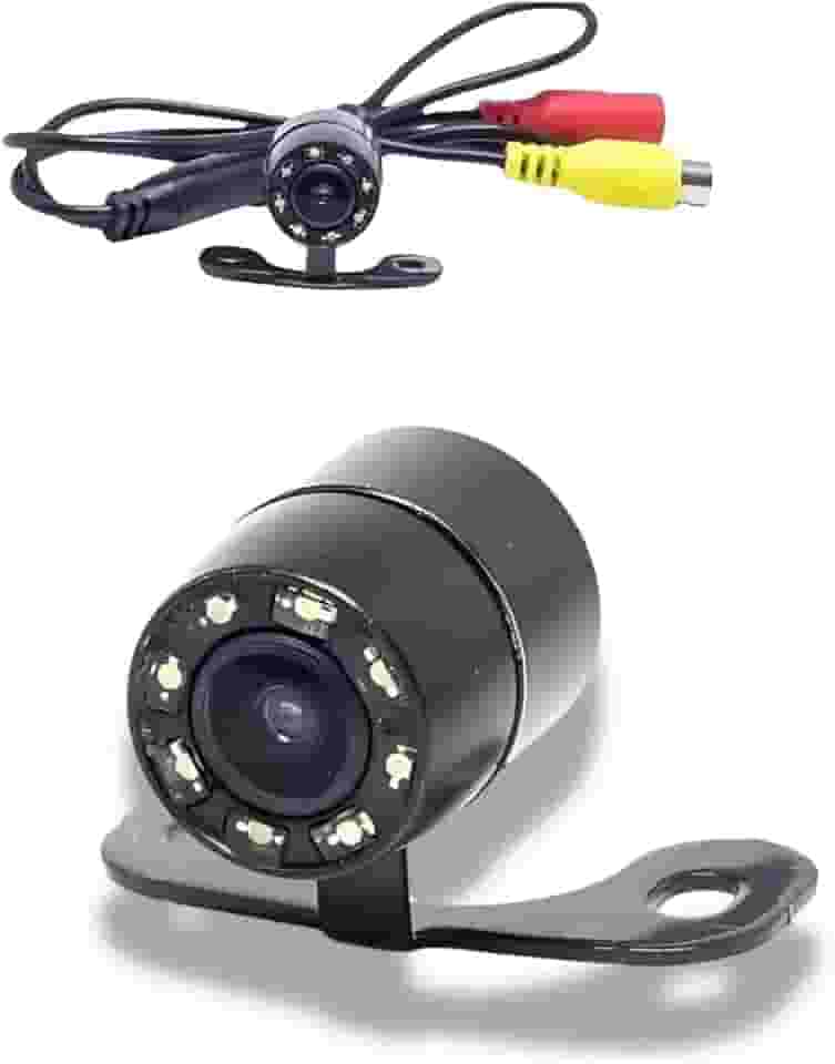 Câmera de Ré Automotiva Universal HD 8 LEDs Infravermelho Visão Noturna Estacionamento Sensor Imagem Nítida Impermeável IP67 à Prova d'Água Instalação Fácil Ângulo 170° Veículos Carro